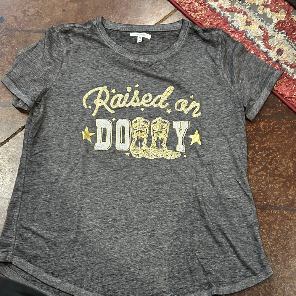 Maurices Gray and Gold 'Raised on Dolly' Tee